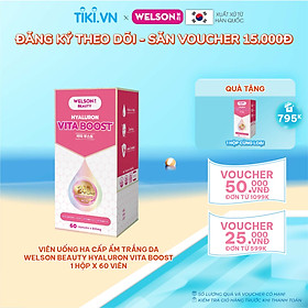 Viên uống Hyaluronic Acid cấp ẩm trắng da Welson Beauty Hyaluron Vita Boost 60 viên