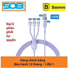 Mua Cáp sạc nhanh đa năng 3 đầu Baseus Flash Series II 3in1 Fast Charging Cable (USB-A+ Type C to Micro + L + Type C  100W) -Hàng chính hãng