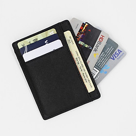 Ví Mini Đựng Thẻ Cardholder Da Thật Cao Cấp Saffiano - Genuine Leather Chống Thấm Nước Unisex Nam Nữ Nhiều Màu AaaJeans