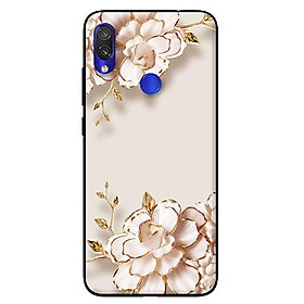 Ốp lưng in cho Xiaomi Redmi Note 7 mẫu Tranh Hoa Nền Trắng - Hàng chính hãng
