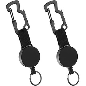 2 mảnh Keychain có thể thu vào trong dây thép, cuộn huy hiệu, con lăn keychain, khóa kéo dài, clip huy hiệu của người vận chuyển danh tính