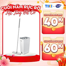 Bộ Lau Nhà MyJae Đài Loan Sợi Microfiber 2 Ngăn Tự Vắt Xoay 360 Độ Thông Minh 123cm