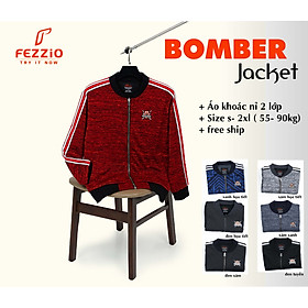 Áo khoác bomber nam chất nỉ cotton 2 lớp giữ ấm mùa đông thương hiệu Fezzio chính hãng