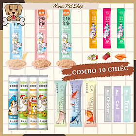 Combo 10 chiếc súp thưởng cho mèo giá rẻ Pet Snacks, Ciao, Shizuka