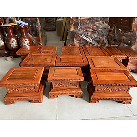 Mua Đôn vuông kê tượng gỗ hương -kỷ chiện-chân loa gỗ cao 20 cm mặt vuông 30 cm