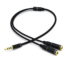 Cáp Chia âm thanh Audio Từ 1 ra 2 cổng 3,5mm âm