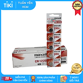 Pin CR1220 Maxell Lithium 3V Chính Hãng Vỉ 5 Viên