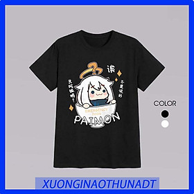 Áo Thun in hình - Áo phông anime PAIMON FOOD mẫu áo chibi cute game Genshin impact
