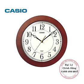 Đồng Hồ Treo Tường Casio IQ-126-5DF Vỏ Gỗ,  Kim Trôi Im Lặng