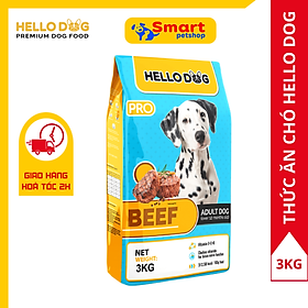 Thức Ăn Chó Cao Cấp Hương Vị Bò Nướng Hello Dog Beef 3KG