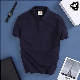 Áo Polo nam DokaFashion vải Cotton cá sấu cao cấp xuất xịn dệt bo dày dặn chuẩn form áo thun cổ bẻ tay ngắn - Doka EZDB01 - XXL - Xanh đen