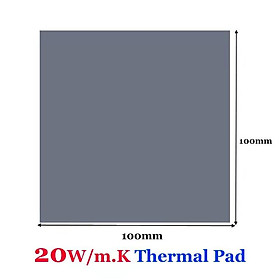 20 W/mK Độ dẫn nhiệt Pad nhiệt 100x100mm CPU chất lượng cao chất lượng cao làm mát dẫn điện silicon Pad Thước cách nhiệt: 100x100x0,5mm