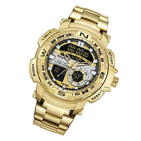 Golden Men Watch Steel Belt Quartz Watch Sport Waterproof Electronic Watch