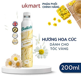Dầu Gội Khô Batiste 200ml Dry Shampoo Gội khô Anh Chính Hãng 100% UK