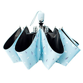 Tree Summer Sun Fashion lady Three folding Black Coating Compact Female Male Lady Sunny Rain Anti-uv Umbrellas