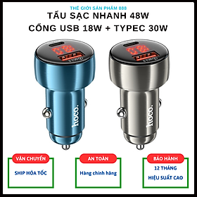 Tẩu sạc nhanh 48W trên xe hơi ô tô PD QC 3.0 Dành cho điện thoại sạc oto