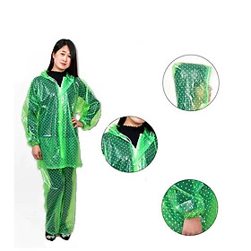 Mua Bộ quần áo mưa chấm bi nhựa dẻo PVC chống thấm siêu bền - Hàng cao cấp