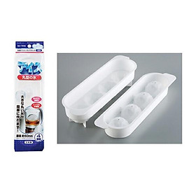Khay đá 4 viên loại tròn, size to xuất xứ Nhật Bản, nhựa cao cấp an toàn sức khỏe