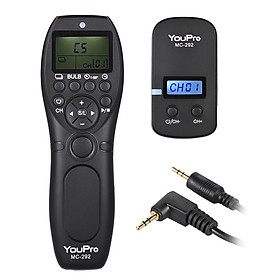 Điều Khiển Từ Xa Không Dây Màn LCD Hẹn Giờ 32 Kênh YouPro MC-292 E3 2.4G Cho Canon 80D 760D 750D 700D 70D 650D 600D 60D 550D 500D 450D 400D 350D 300D 1300D 1200D 1100D 1000D 100D SX50 G10 G11 G12 G1X Pentax K-5 K-5II K-