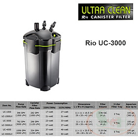 Lọc thùng Rio Ultra Clean UC 1500, 3000, 4000 UV tích hợp trộn co2 bể cá tép thủy sinh