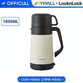 Mua Bình giữ nhiệt Lock&Lock Easy Outdoor Vacuum Bottle màu trắng ngà LHC1485IVY 1 8L - Hàng chính hãng có quai xách  nắp dùng làm cốc nước - JoyMall