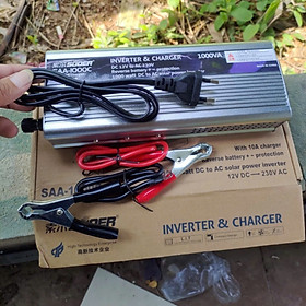 Inverter chuyển đổi điện 12v lên 220v 1000w CÔNG SUẤT ĐỦ có sạc ắc quy 10a 2IN1
