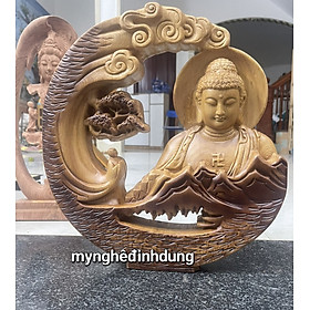 Mua Tượng nhất tâm bái phật bằng gỗ ngọc am thơm nức pu giả cổ kt 40x40x6cm