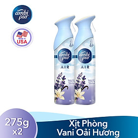 Combo 2 Nước Thơm Xịt Phòng Cao Cấp Ambi Pur Vani Oải Hương 275g