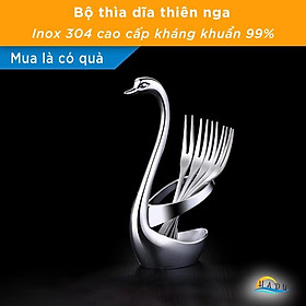 Bộ thìa dĩa thiên nga inox 304 cao cấp chất lượng cao an toàn HADU