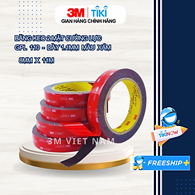 Băng Keo 2 mặt cường lực 3M VHB GPL-110GF màu xám - dày 1.1mm  - Dán vè mưa,Logo, Đồ chơi xe, vật dụng gia đình