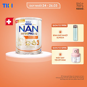Sữa bột NAN INFINIPRO A2 3 với công thức đầu tiên chứa đạm A2, 6HMO & Lợi khuẩn kép nhập khẩu Thụy Sĩ - Hộp 800g (2 - 6 tuổi)