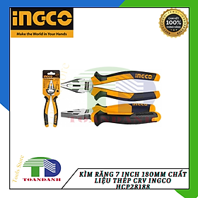 Kìm răng 7 inch 180mm chất liệu thép crv ingco hcp28188