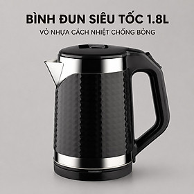 Mua Bình đun siêu tốc Mishio MK403 dung tích 1.8L vỏ nhựa cách nhiệt chống bỏng - hàng chính hãng