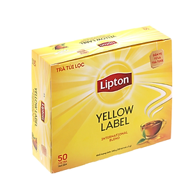 Hộp 50 Gói Trà Túi Lọc Lipton Nhãn Vàng 2g/gói
