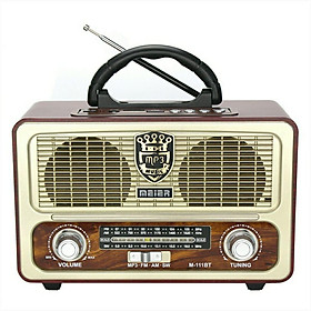 Retro di động radio không dây bluetooth loa hifi stereo AM/FM Radio Trình phát máy phát thanh USB TF Aux MP3 Máy nghe nhạc kỹ thuật số Color: Retro Red A4