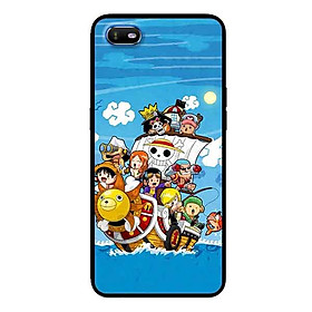 Ốp Lưng in cho Oppo A1K Mẫu Hải Tặc Mũ Rơm Nền Xanh - Hàng Chính Hãng