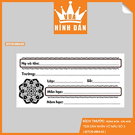 Set 30/50 NHÃN VỞ HỌC SINH SINH VIÊN trắng đen 8x4cm đơn giản đẹp mắt (trường, lớp, số, môn học, năm học, họ tên) (5.001)