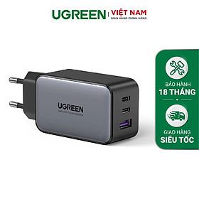 Củ sạc nhanh usb C UGREEN GaN 65W QC4.0 QC PD3.0 PD thích hợp cho iPhone 13 Pro Max Macbook 10334 hàng chính hãng