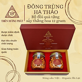 Đông Trùng Hạ Thảo Sấy Thăng Hoa (2 hũ 12 gram) - Thiên Hương Phát Đà Lạt - Bộ đôi Quà tặng Cao Cấp