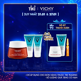 Bộ kem dưỡng Vichy Collagen Specialist & dưỡng chất khoáng cô đặc Mineral 89 giúp da căng mượt và ngăn ngừa lão hóa