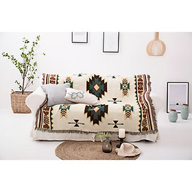 Thảm Chăn Thổ Cẩm, Vintage Phủ Sofa,Thảm Trải Sàn, Trải Bàn, Chăn Đắp TVT01 180x230 cm - Trang Trí Phòng Khách, Phòng Ngủ, Làm Quà Tặng Tân Gia, Sinh Nhật