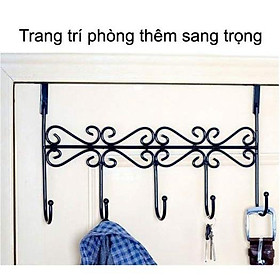 MÓC TREO ĐỒ GẮN SAU CỬA 5 MÓC HOA VĂN KHÔNG CẦN KHOAN TƯỜNG CHỊU LỰC TỐT - TIẾT KIỆM KHÔNG GIAN SỐNG