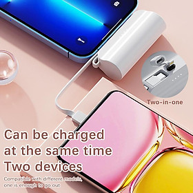 Mua Giá đỡ điện thoại di động tích hợp Mini 3300mah không dây có đèn Led tiện dụng với cáp riêng và đầu ra kép