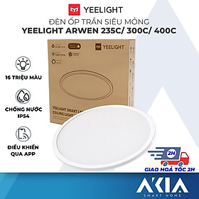 Đèn ốp trần siêu mỏng Yeelight Arwen 235C/ 300C/ 400C, 16 triệu màu, chống bụi, hơi nước chuẩn IP54, tương thích Homekit