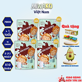 Sữa Công Thức Hạt Thực Vật Hữu Cơ MIWAKOKO 300g Vị ca cao x 4 Túi Date 30