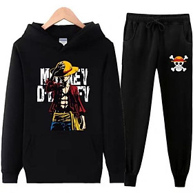 Set Áo Quần Hoodie Luffy - One Piece Mũ Rơm chất lương