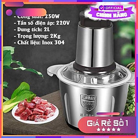 Mua Máy Xay Thịt Vouller  Rau Củ Đa Năng Cối Inox 304 Công Suất Cực Mạnh - Cốc Xay Bằng Thủy Tinh Motor Lõi Đồng 100% - Hàng Chính Hãng