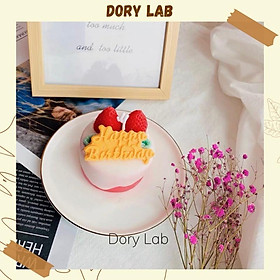 Nến Thơm Bánh Sinh Nhật HBPD Dâu Tây Handmade, Quà Tặng Độc Đáo - Dory Lab