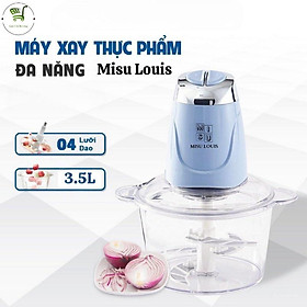 Máy xay thịt thực phẩm đa năng cối thuỷ tinh Linh Chi Bedding, tặng 01lưỡi dao - Giao mầu ngẫu nhiên