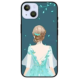 Ốp lưng dành cho Iphone 13 Mini - Iphone 13 - Iphone 13 Pro - Iphone 13 Pro Max - Cô Gái Nền Xanh